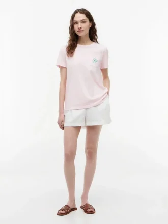 T-shirt med monogram i skriptstil