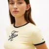 T-shirt med monogram och ränder