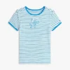 T-shirt med monogram och ränder