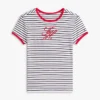 T-shirt med monogram och ränder