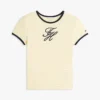 T-shirt med monogram och ränder