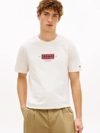 T-shirt med NYC-logotyp i kraftigt tyg