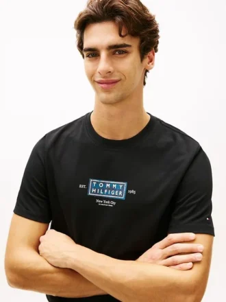 T-shirt med NYC-logotyp i kraftigt tyg