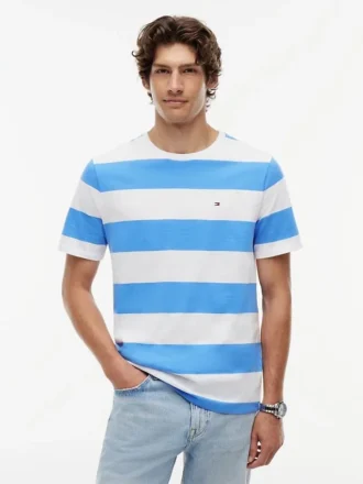 T-shirt med rugbystreck