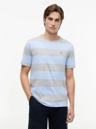 T-shirt med rugbystreck