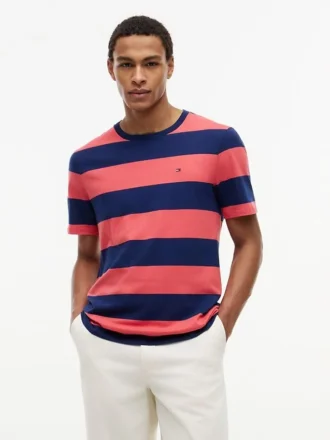 T-shirt med rugbystreck