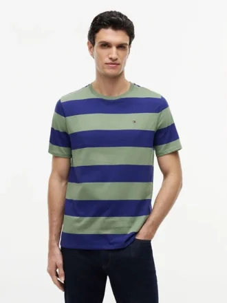 T-shirt med rugbystreck