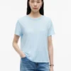 T-shirt med rund hals i linneblandning
