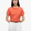 T-shirt med rund hals i linneblandning T-shirt med rund hals i linneblandning