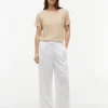 T-shirt med rund hals i linneblandning T-shirt med rund hals i linneblandning