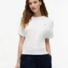 T-shirt med rund hals och fladdermusärmar