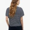 T-shirt med rund hals och fladdermusärmar