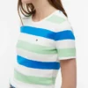 T-shirt med rund hals och rugbyränder