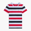 T-shirt med rund hals och rugbyränder