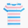 T-shirt med rund hals och rugbyränder