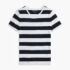 T-shirt med rund hals och rugbyränder T-shirt med rund hals och rugbyränder