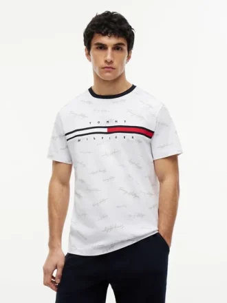 T-shirt med signaturflagga-logotyp