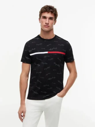 T-shirt med signaturflagga-logotyp