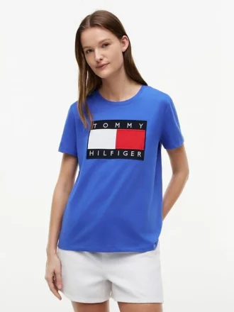 T-shirt med stort flaggmönster