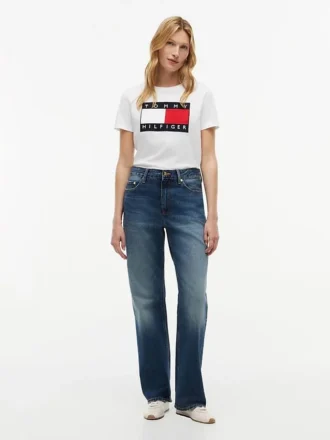 T-shirt med stort flaggmönster