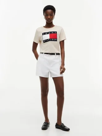 T-shirt med stort flaggmönster