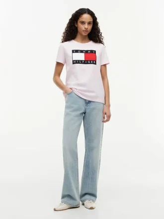 T-shirt med stort flaggmönster