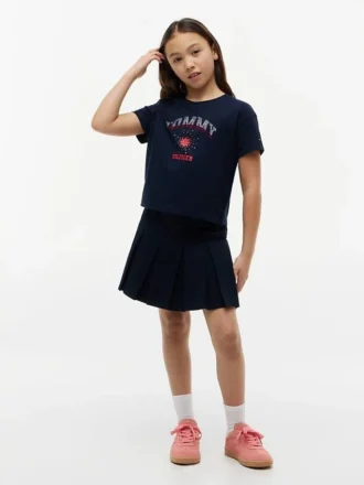 T-shirt med strass och Tommy-logotyp för barn