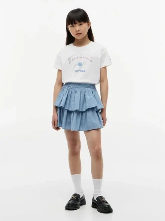 T-shirt med strass och Tommy-logotyp för barn