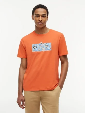 T-shirt med tropiskt blommönster