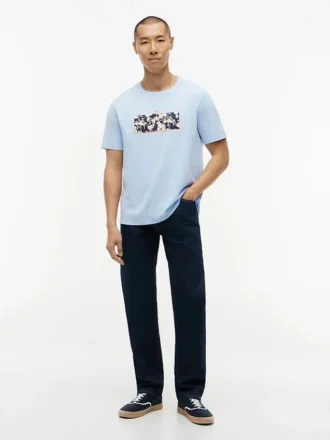 T-shirt med tropiskt blommönster