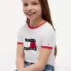 T-shirt med vågigt flaggmönster för barn