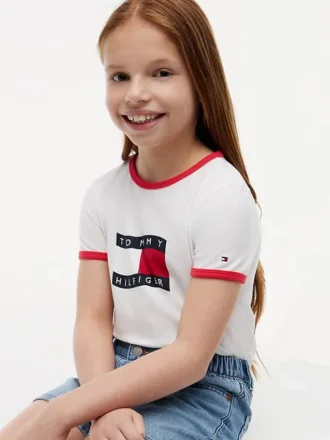 T-shirt med vågigt flaggmönster för barn