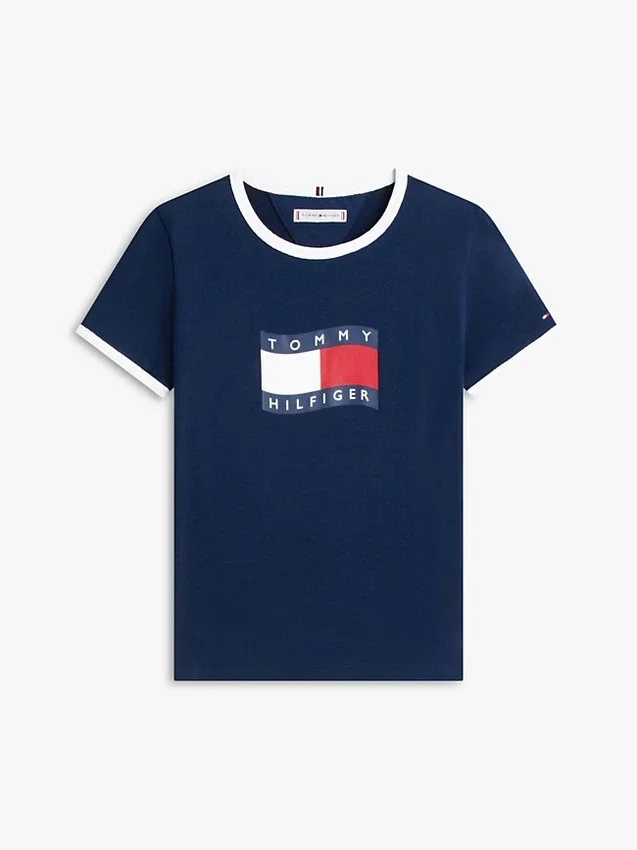 T-shirt med vågigt flaggmönster för barn T-shirt med vågigt flaggmönster för barn