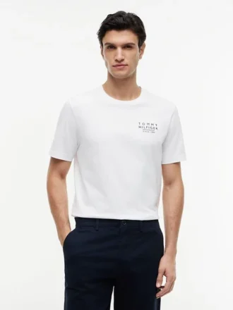 T-shirt med vågigt flaggmönster på ryggen