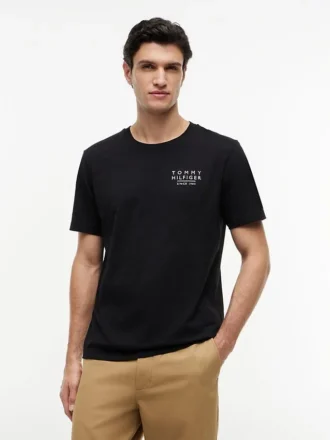 T-shirt med vågigt flaggmönster på ryggen