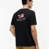T-shirt med vågigt flaggmönster på ryggen T-shirt med vågigt flaggmönster på ryggen