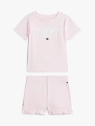 T-shirt- och Shorts-set med Tommy-logotyp för Baby
