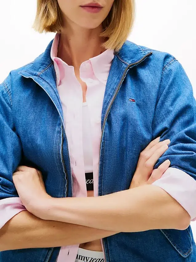 Tommy Jeans Chambray-jacka med dragkedja Tommy Jeans Chambray-jacka med dragkedja