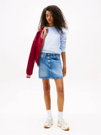 Tommy Jeans högmidjad minikjol i denim