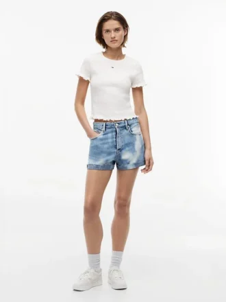 Tommy Jeans jeansshorts med uppvikt kant