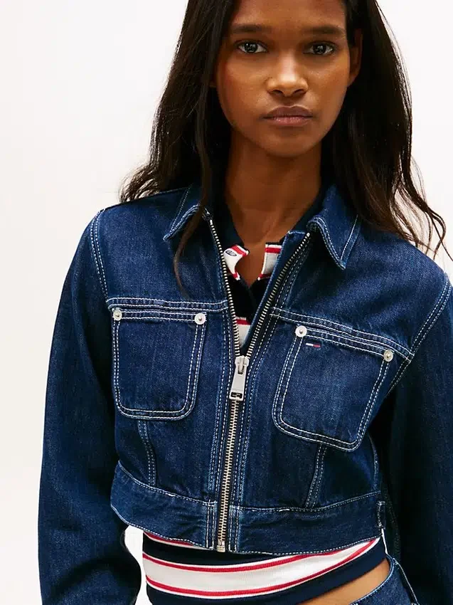 Tommy Jeans kort jeansjacka med dragkedja Tommy Jeans kort jeansjacka med dragkedja