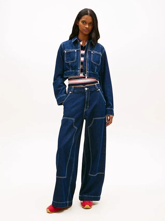 Tommy Jeans kort jeansjacka med dragkedja Tommy Jeans kort jeansjacka med dragkedja