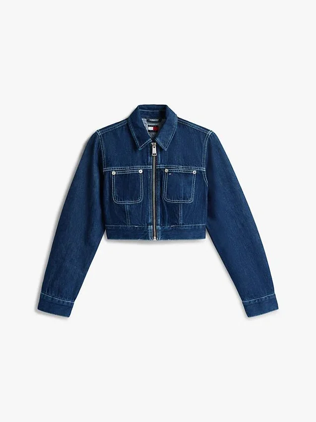 Tommy Jeans kort jeansjacka med dragkedja Tommy Jeans kort jeansjacka med dragkedja