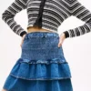 Tommy Jeans minikjol i chambray med volanger Tommy Jeans minikjol i chambray med volanger