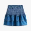 Tommy Jeans minikjol i chambray med volanger Tommy Jeans minikjol i chambray med volanger