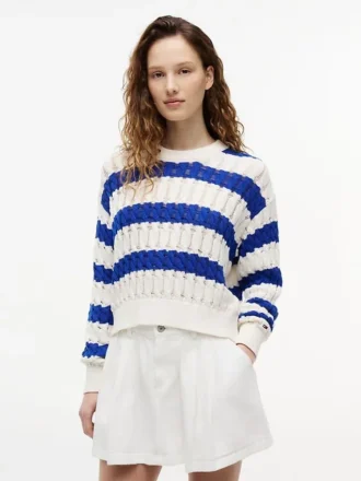 Tommy Jeans randig kabelstickad tröja