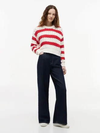 Tommy Jeans randig kabelstickad tröja