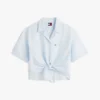 Tommy Jeans skjorta i linneblandning med knytning fram Tommy Jeans skjorta i linneblandning med knytning fram