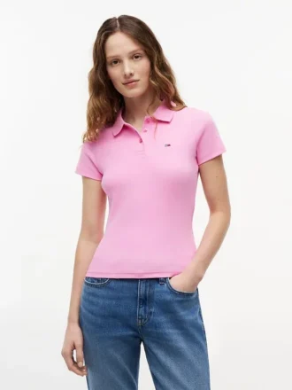 Tommy Jeans Slim Fit Rib-Knit Polo