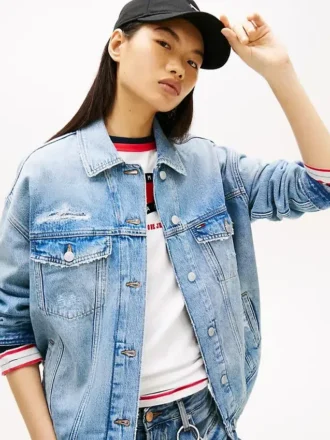 Tommy Jeans slitna Jeansjacka